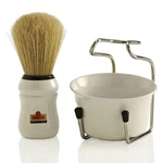 Omega 49.18 Shaving Brush Bowl Stand Set - White. Fixed Price $26.90.