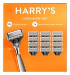 Harry's Chrome Edition Razor + (13) 5 Blade Cartridges Precision Trimmer. Fixed Price $30.00.