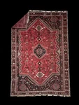 Handknotted Rare Antique Red Rug Black Brown Purple Blue 7 X10 Shi Raz 100% Wool. Fixed Price $1949.00.