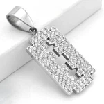 New Dgift Inc Men's Stainless Steel Silver Cz 48 Mm Razor Blade Pendant + Box. Fixed Price $15.99.