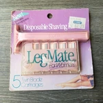 New Vtg 80S Leg Mate Womens Pink Disposable Razor + 5 Twin Blade Cartridges Prop. Fixed Price $13.50.