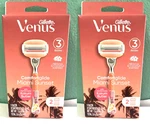 2X Gillette Venus Miami Sunset Hibiscus & Coconut Razors 4 Refills. Fixed Price $18.95.