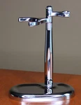 The Art Of Shaving X Gillette Polished Chrome Razor Brush Stand. Fixed Price $45.00.