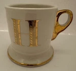 Anthropologie Letter Gold Initial Monogram Shaving Mug White. Fixed Price $15.00.