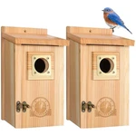 Classic Cedar Birdhouse Set W/ Predator Guard. Fixed Price $58.39.