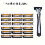 Men 3-LAYER Razor Shaver Reusable Handle With Replaceable Blades Shaving Tool. Fixed Price $12.00.