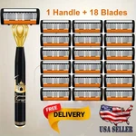 Men's Razor Set With 1-HANDLE 18 Replacement Blades 6-LAYER Shaving System. Fixed Price $15.95.