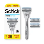 Schick Hydro Dry Skin Razor, 1 Handle 3 Cartridges New Free Shipping. Fixed Price $11.49.