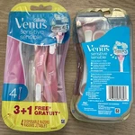 Two Packs Gillette Venus Sensitive 3 Blade Disposable Razors 4 Counts Each.. Fixed Price $14.50.