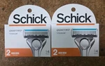 Schick Quattro Titanium 4 Blades Cartridges Ea W/lubrication Strips 2BOXES Nib. Fixed Price $8.00.