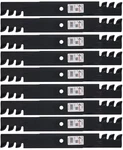 9 Rotary High-lift Toothed Blades For Giant Vac 0788 61" Deck. Fixed Price $146.00.