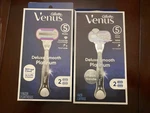 Gillette Venus Deluxe Smooth Platinum 5-BLADE Razor With Metal Handle Lot Of 2. Fixed Price $15.99.