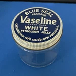 Vintage Vaseline Petroleum Jelly Glass Jar Blue Seal Embossed Bottom New York. Fixed Price $19.99.