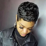 Pixie Cut Straight Short Bob Wig For Black Women 100% Brazilian Human Hair Full. Fixed Price $36.99.