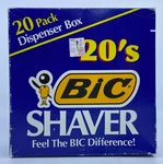 Vintage 1988 Nos Bic 20'S Shaver 20-PACK Dispenser Box SMP20 41914-01 Made Usa. Fixed Price $19.99.