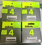 Lot Of 4 Gillette Labs Razor Blade Refills - 16 Cartridges Total Sealed. Fixed Price $59.93.