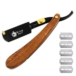 Professional Classic Straight Edge Barber Razor For 6 Piece Set, Brown/black. Fixed Price $23.40.