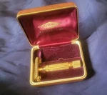 Vintage 1940S Gillette Aristocrat Gold Safety Razor Original Case Box. Fixed Price $79.99.