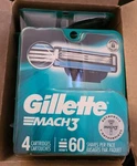 6 Pks Gillette MACH3 Razor Cartridges, 4 Ct. New (E10). Fixed Price $55.40.