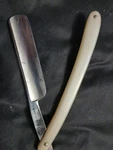 Filarmonica Double Temple 12 Straight Razor White Handle Spain With Case. Fixed Price $300.00.