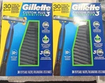 Lot Of 2 Gillette Custom Plus Sensitive Comfortgel Disposable Razors 30CT. Fixed Price $60.00.