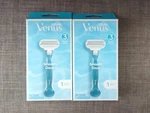2PK Gillette Venus Wmns Smooth Doux Razor (3 BLADES):1 Handle + Cartridge Nib. Fixed Price $11.00.