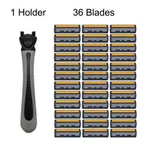 New Men's Waysh Razor Holder Handle & 36 Cartridges Blade Smooth Clean Shave. Fixed Price $32.95.
