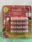 New Gillette Venus Comfortglide Sunny Citrus Razor Blades 12 Refill Cartridges. Fixed Price $31.00.