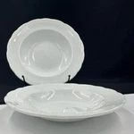 Inter American Pure Porcelain Set Of (2) 9 3/8 Scalloped Rim Soup Bowls Brazil. Fixed Price $14.95.