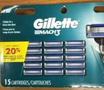 Gillette MACH3 15 Stainless Steel Cartridges For Razors. Fixed Price $19.18.