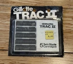 Gillette Trac Ii Cartridges 5 Count Nos New Sealed Vtg Shaving Refills. Fixed Price $15.01.