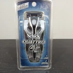 Schick Quattro Razor 4 Blades Cartridges Silver Black Vintage 2003 New Nos. Fixed Price $11.99.