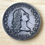 1794 Flowing Hair Liberty Silver Coin, Old Us Antique, Collectible Hard To Find. Fixed Price $137.99.