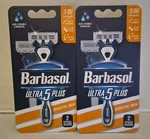2 Barbasol Ultra 5 Plus Razor Handle Cartridges Each - Sensitive Skin Blades. Fixed Price $16.99.