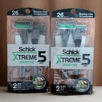 2 Packs Of Schick Xtreme 5 Blade Disposable Razors, Sensitive Skin, 4CT Total. Fixed Price $19.34.