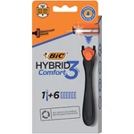 Bic Hybrid 3 Razor Comfort Men W/ 6 Cartridges ( 1 Set ). Fixed Price $12.95.