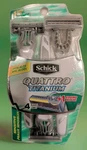 Schick Quattro- 3 Pack 4-BLADE Titanium Disposable Razor New Sensitive Aloe. Fixed Price $42.88.