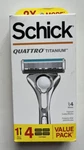 Schick Quattro Titanium Razor And 4 Refill Cartridges New. Fixed Price $7.00.