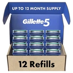 GILLETTE5 Mens Razor Blade Refills, 12 Count, Lubrastrip More Comfortable. Fixed Price $51.00.