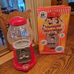Carousel Red Bubble Machine Cast Metal Glass Globe Works 11" Gumball W/box. Fixed Price $30.00.