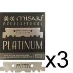 Barber Salon Misaki Single Edge Straight Folding Razor Half Blade 3 Pack. Fixed Price $29.99.