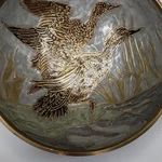 Handmade India Brass Painted Bowl Birds Flying Waterfowl Archana Handicrafts F5. Fixed Price $15.23.