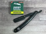 Stainless Steel Straight Edge Barber Razor + 100 Derby Blades Rebel. Fixed Price $19.99.