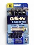 Gillette Sensor 3 Comfort Men Disposable Razors 4-PACK Blades Pivoting Head. Fixed Price $10.00.
