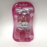 Bic Simply Soleil Triple Blade Disposable Razors, 3CT Pack Pink Flower Handles. Fixed Price $8.79.