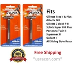 2 Gillette Trac Razor Cartridge Refills 7 O' Clock Pii Metal Shaver Handle Us. Fixed Price $18.99.