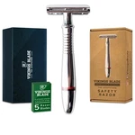 Vikings Double Edge Safety Razor For Men + 5 Swedish Steel Blades Luxury. Fixed Price $39.61.