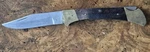 Folding Lock Blade Knife 4" Stainless Steel Wood Handle Brass Lining Pakistan. Fixed Price $14.95.