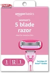 Amazon Basics Women's 5-BLADE Razor For Smooth, Close Shave, Fits. Fixed Price $31.02.
