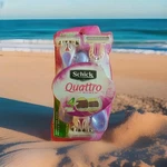 Sensitive Schick Quattro Women's Disposable 3 Razors 4 Blades Pivoting Head. Fixed Price $9.95.
